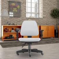 Cadeira De Escritório Giratória Couro Sintético Branco - 4