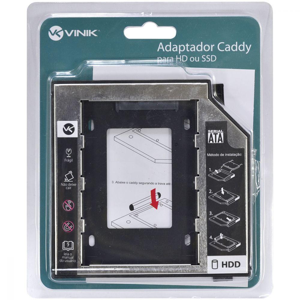 Adaptador Caddy Para Hd Ou Ssd Gaveta Dvd Notebook Sata 12.7 - 10