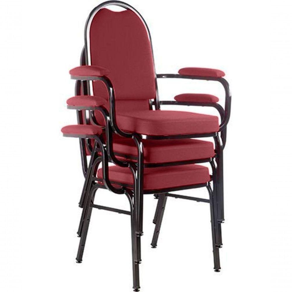Kit Com 3 Cadeiras Para Auditório Linha Hotel Vermelho - 1