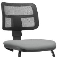 Kit 2 Cadeiras De Escritório Recepção Couro Sintético Cinza - 2