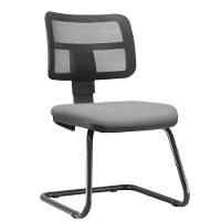 Kit 2 Cadeiras De Escritório Recepção Couro Sintético Cinza