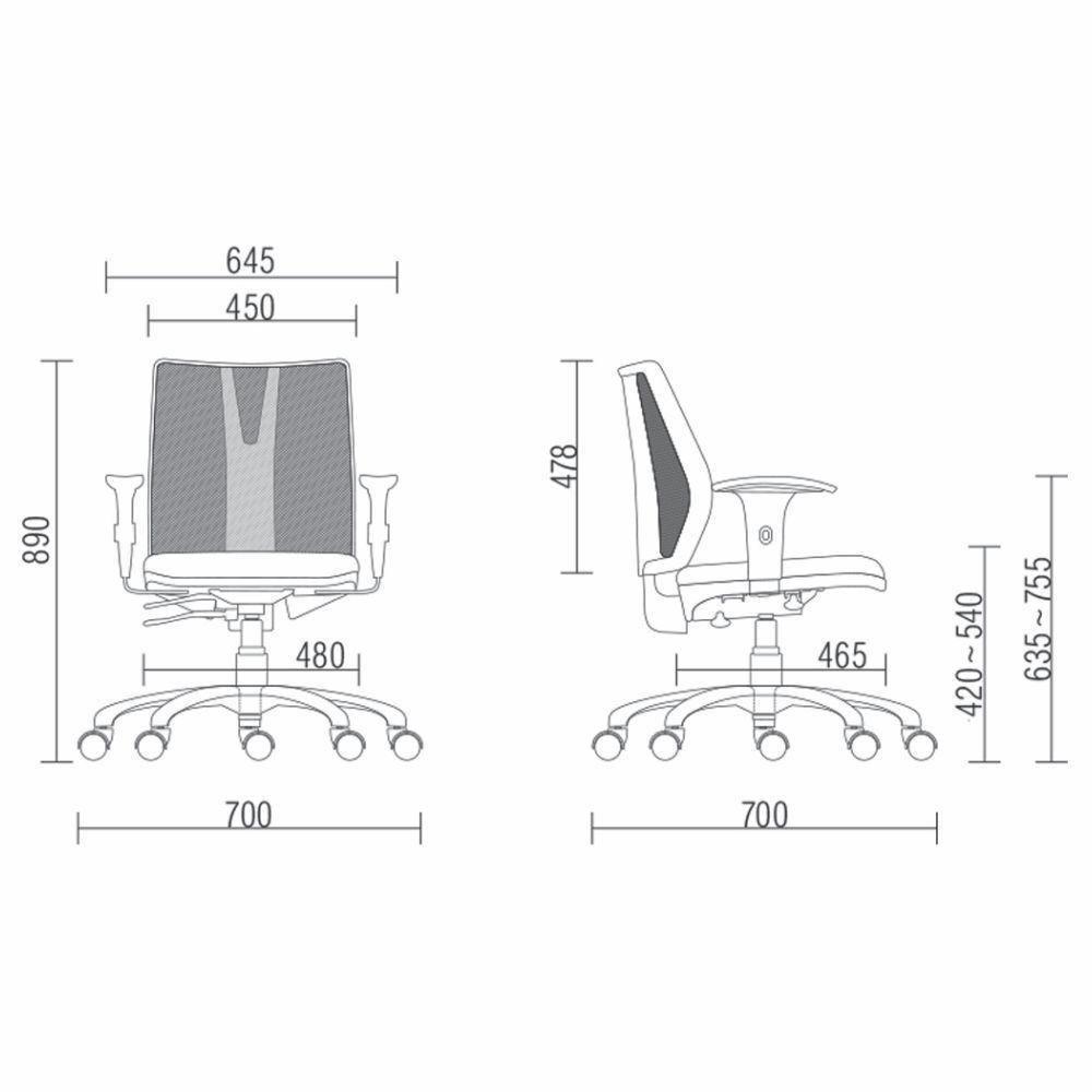 Cadeira Escritório Diretor Executiva Addit F02 Crepe Preto - 2