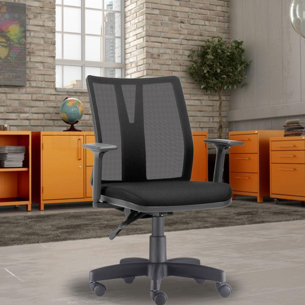 Cadeira Escritório Diretor Executiva Addit F02 Crepe Preto - 7