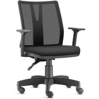 Cadeira Escritório Diretor Executiva Addit F02 Crepe Preto - 1