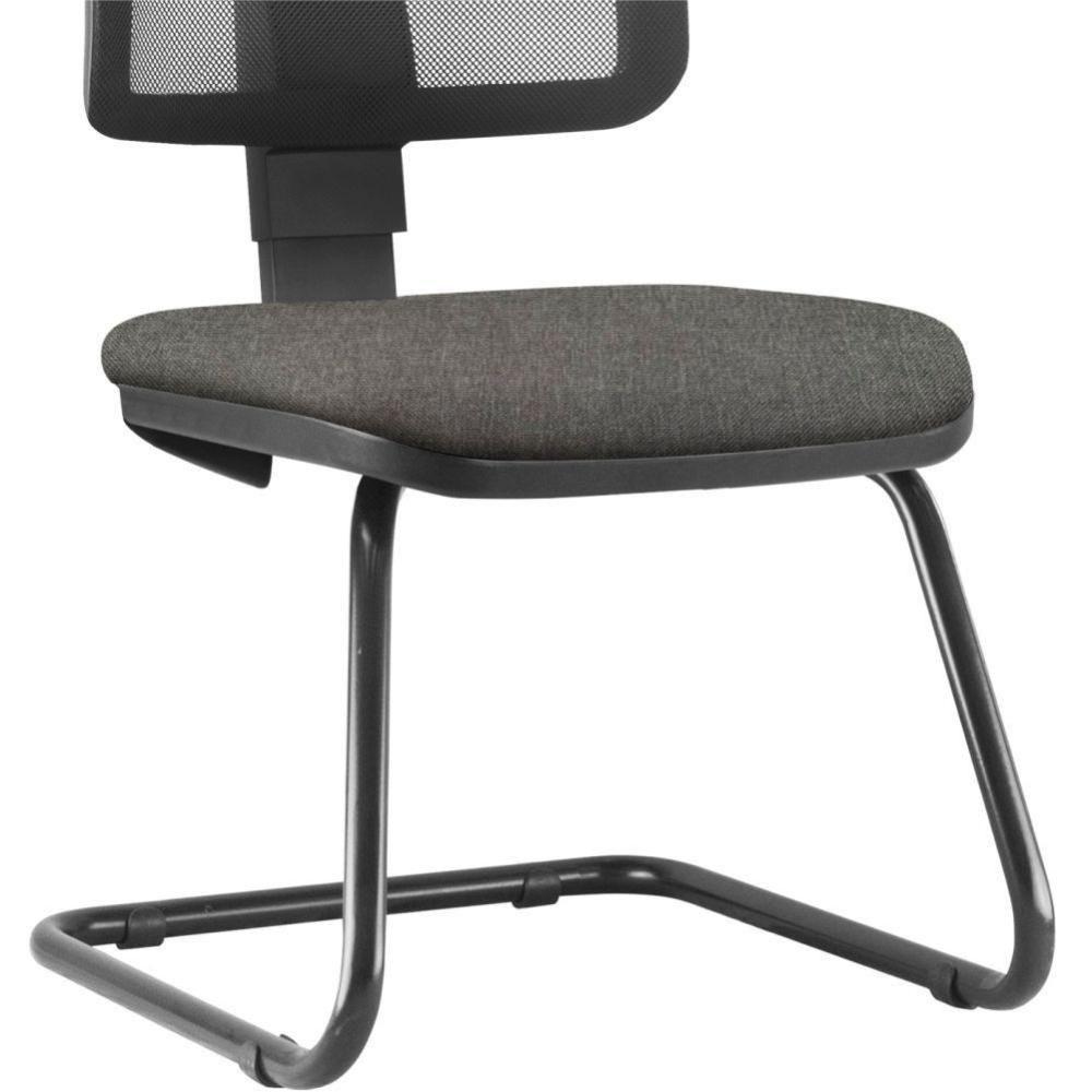 Cadeira De Escritório Fixa Zip L02 Linho Cinza Escuro - 2