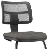 Cadeira De Escritório Fixa Zip L02 Linho Cinza Escuro