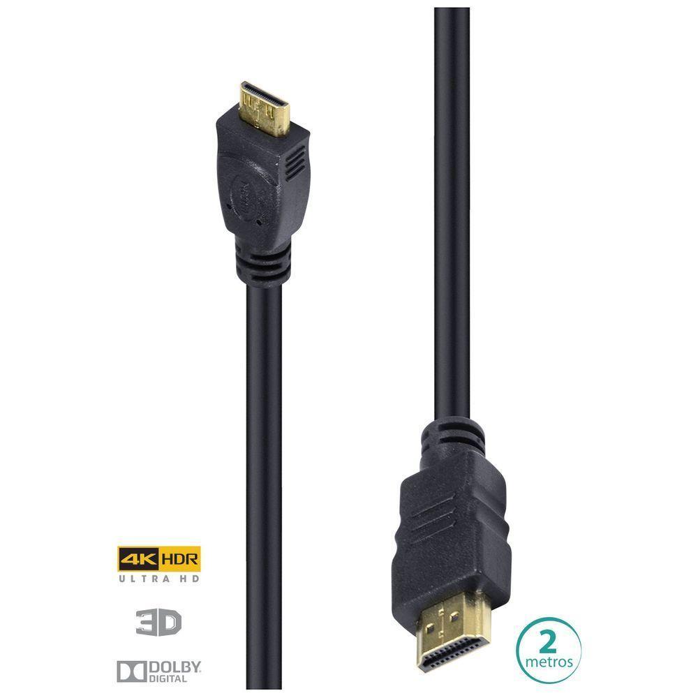 Cabo Hdmi 2.0 Para Mini Hdmi 4k Ultra Hd 3d 2 M - 1