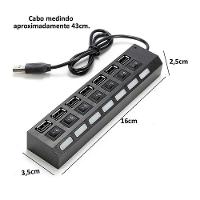 Hub Usb 7 Portas 3.0 Pendrive Tv Mouse Teclado Adaptador Top - 2
