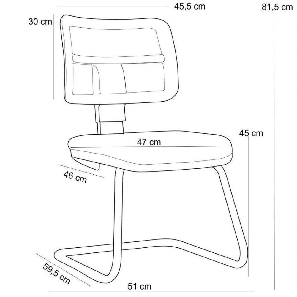 Cadeira De Escritório Recepção Fixa Zip L02 Linho Bege - 3