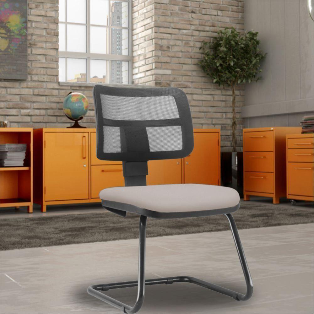 Cadeira De Escritório Recepção Fixa Zip L02 Linho Bege - 5