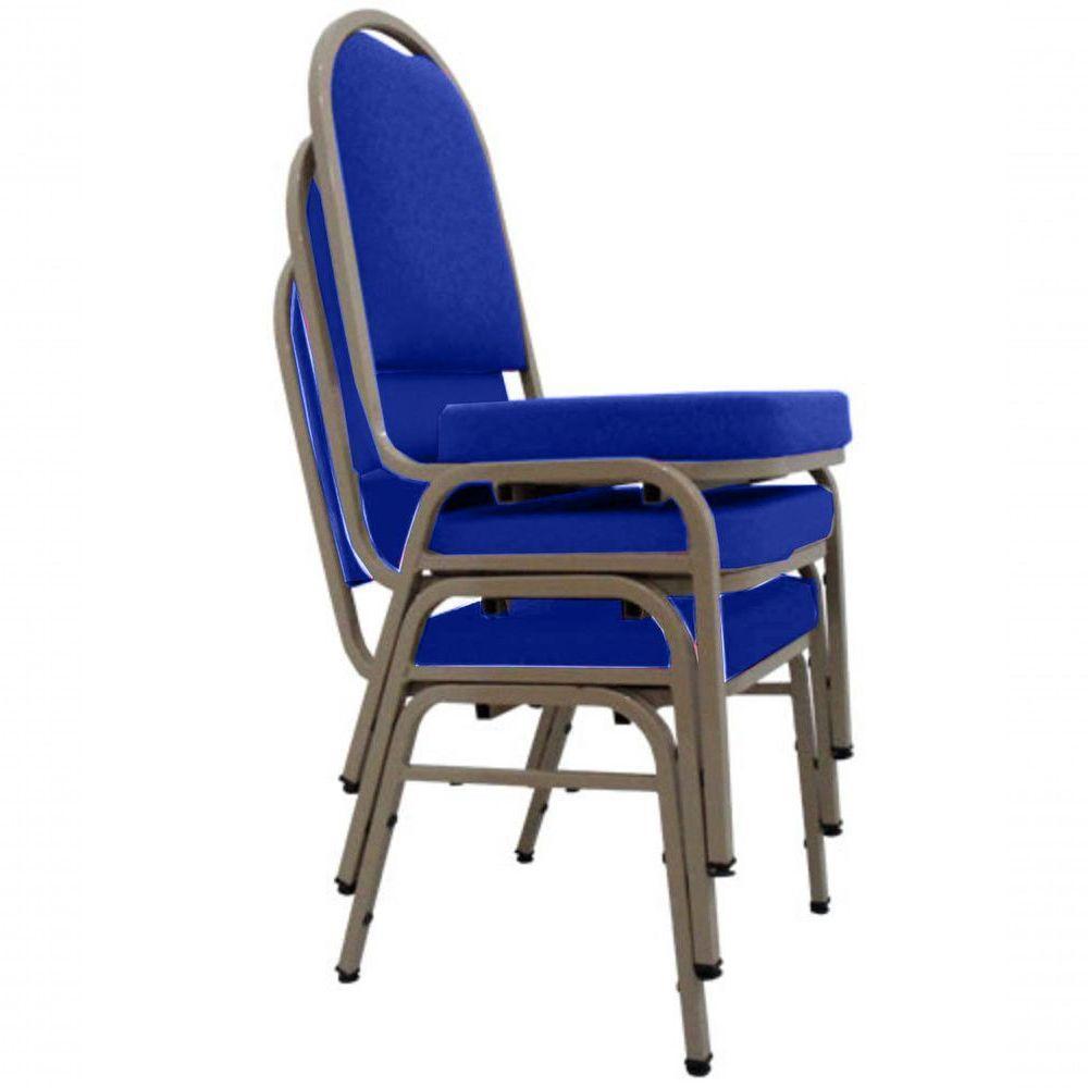 03 Cadeiras Para Hotel E Auditório Linha Hotel Azul - 1