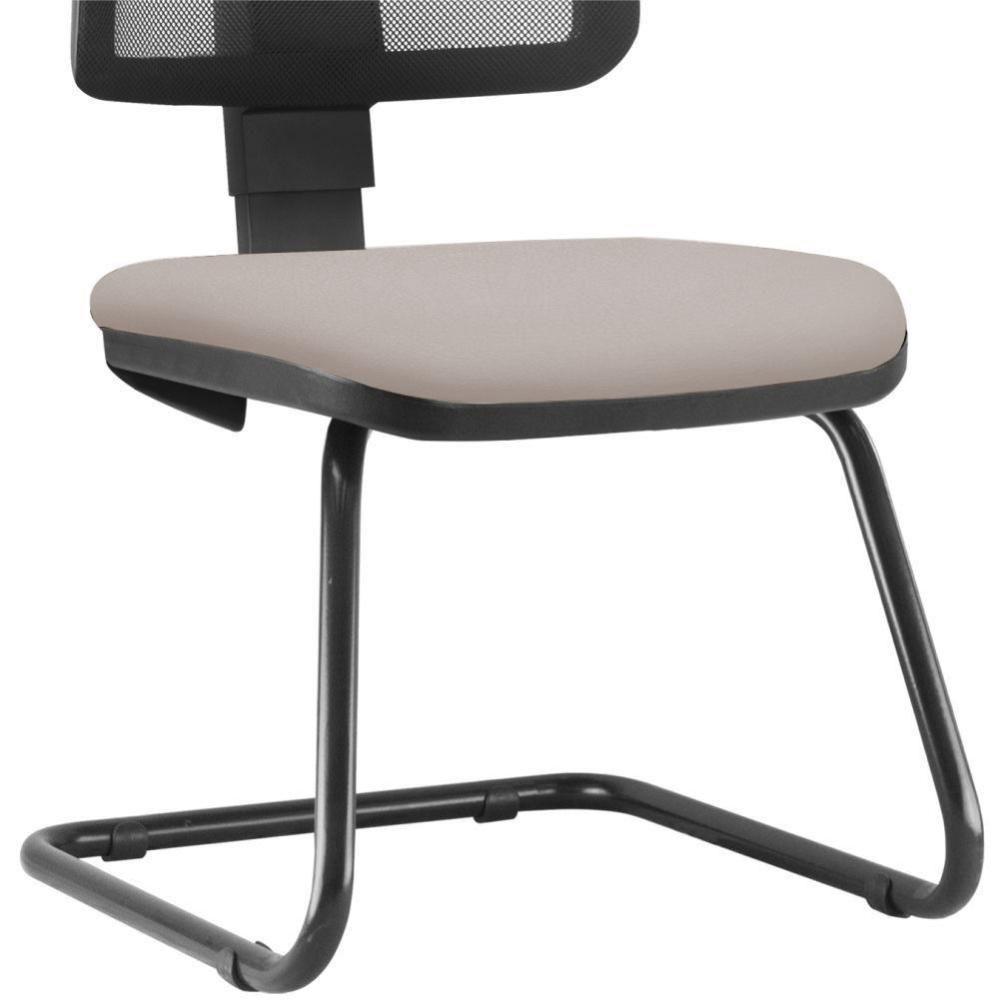 Kit 02 Cadeiras De Escritório Fixa Zip L02 Linho Bege - 4