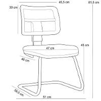 Kit 02 Cadeiras De Escritório Fixa Zip L02 Linho Bege - 2