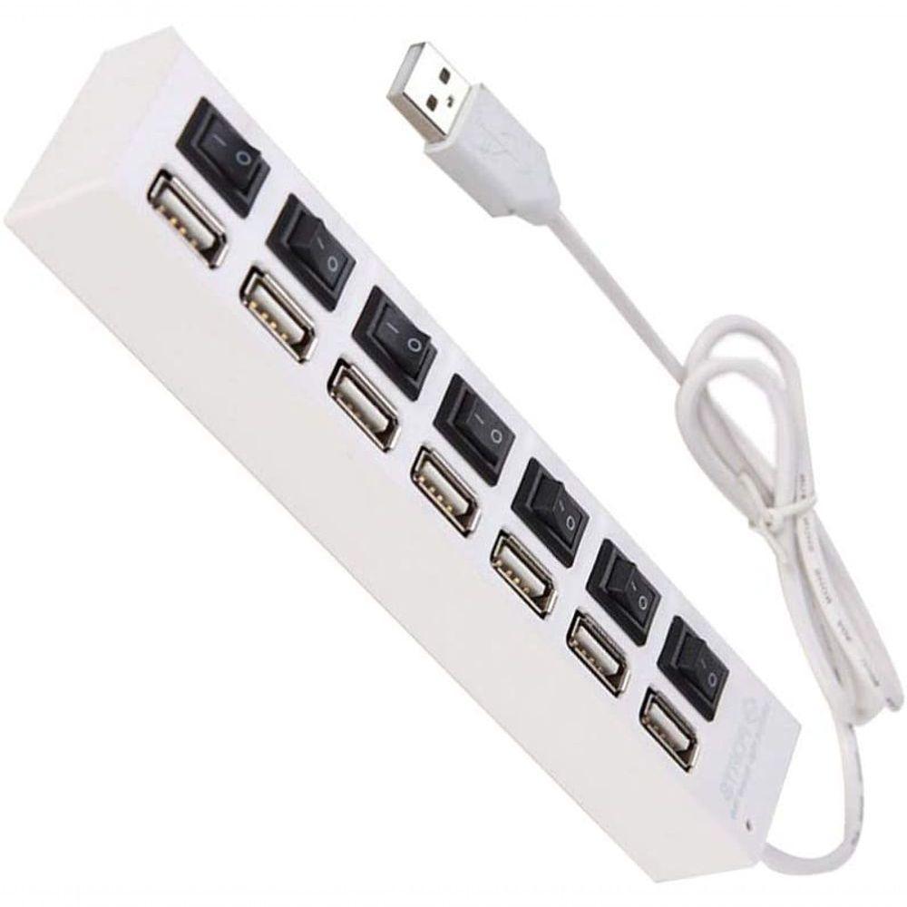 Hub Usb 2.0 Hub De 7 Portas Usb Hub De Dados Portátil, Computador, Casa, Laptop Branco - 3