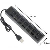 Hub Usb 7 Portas 2.0 Hd Extensor Pen Drive Hd Tomate- Preto - 2