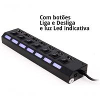 Hub Usb 7 Portas 2.0 Hd Extensor Pen Drive Hd Tomate- Preto - 4