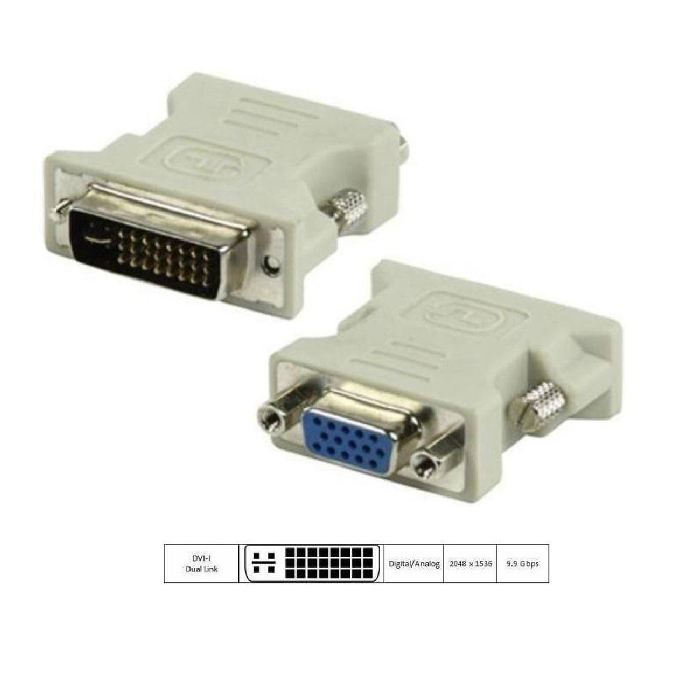 Adaptador Conversor Vga (fêmea) para Dvi-i (macho) Dual Link 24+5 Pinos - 4