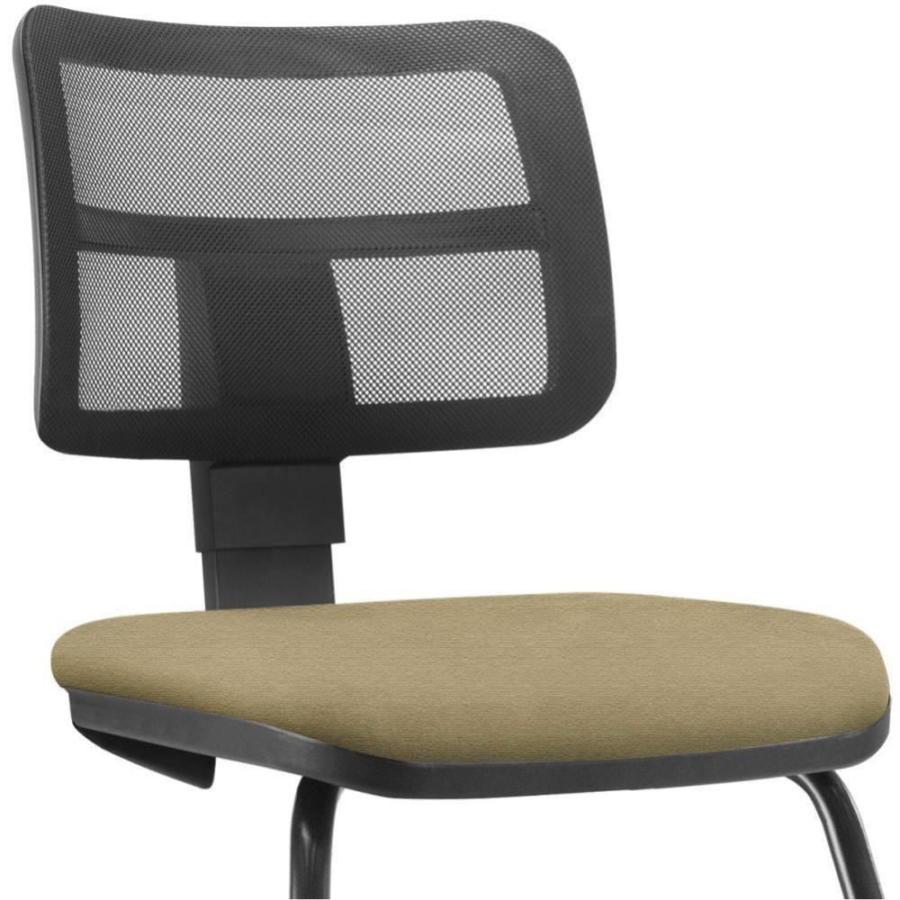 Kit 02 Cadeiras De Escritório Fixa Zip L02 Suede Bege - 3