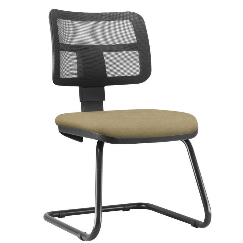 Kit 02 Cadeiras De Escritório Fixa Zip L02 Suede Bege - 6