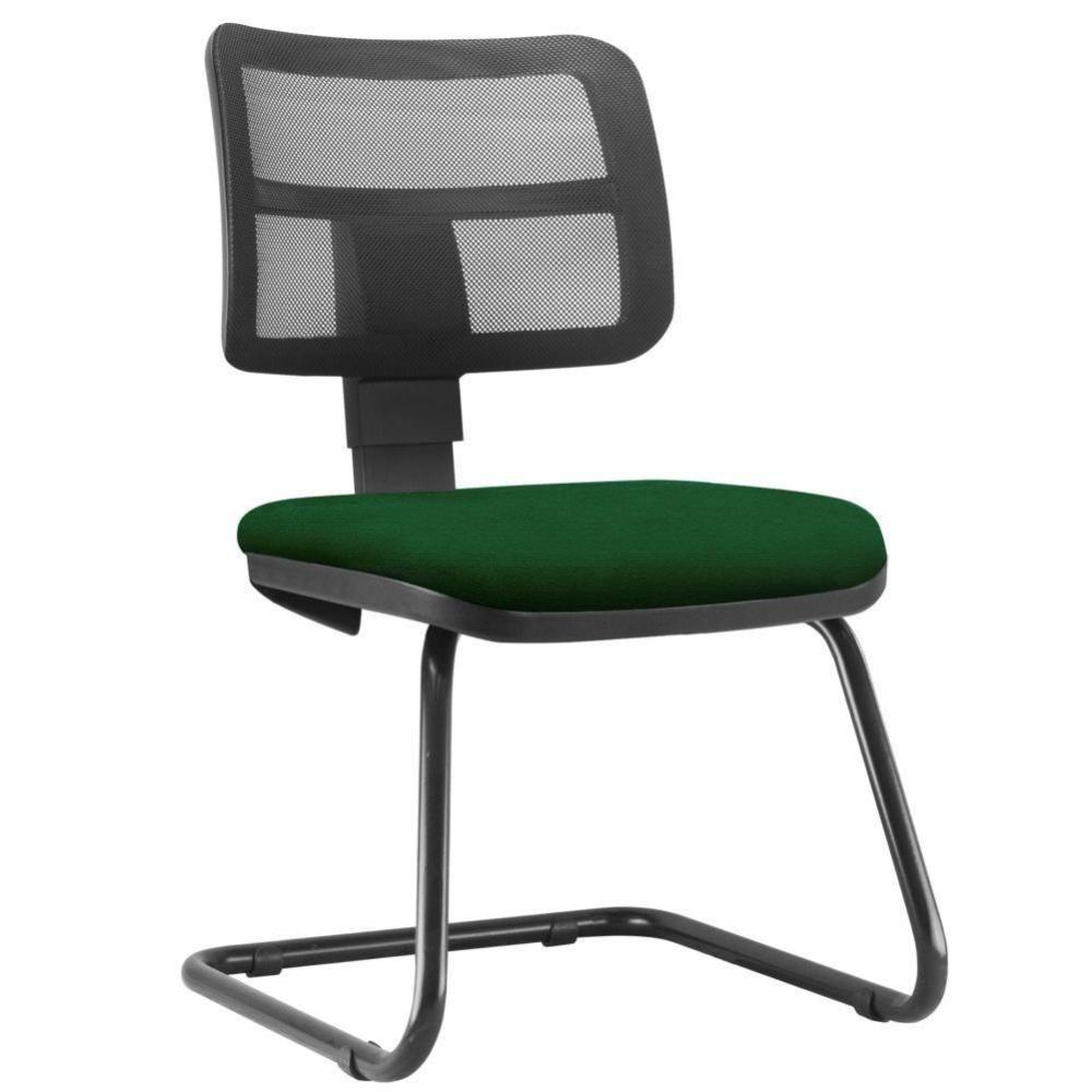 Cadeira De Escritório Fixa Zip L02 Crepe Verde Musgo - 1