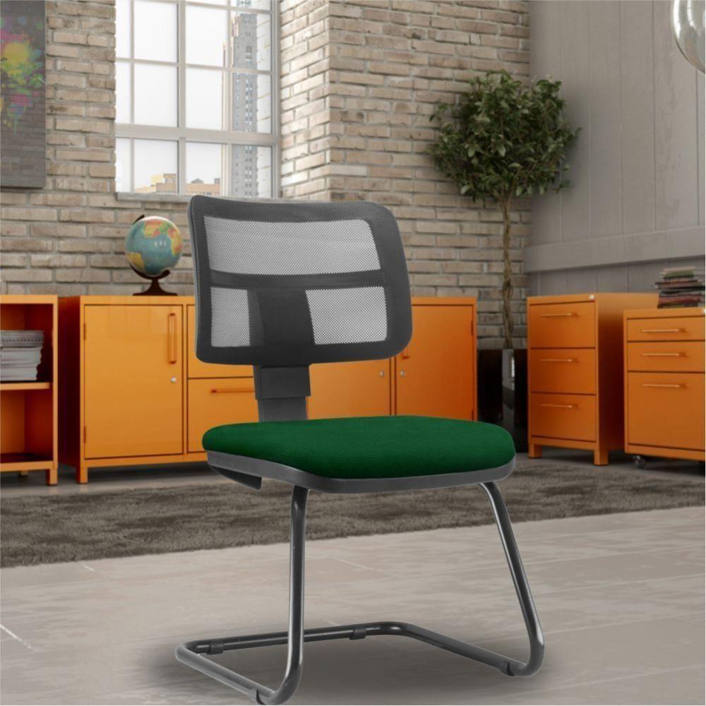Cadeira De Escritório Fixa Zip L02 Crepe Verde Musgo - 5