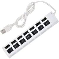 Hub Usb 2.0-7 Portas Chaveado - 480 Mps - Branco - 2