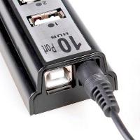 Hub com 10 Portas Usb 2.0 + Fonte Alimentação Serve P/ Pc Notebook - 10