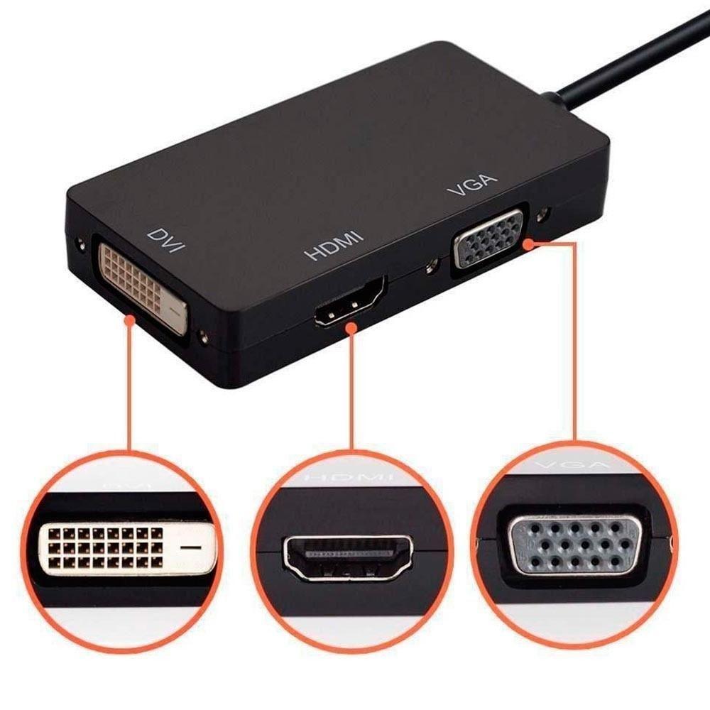 Adaptador Mini Displayport Macho X Vga Fêmea, Hdmi Fêmea e Dvi Fêmea - 3