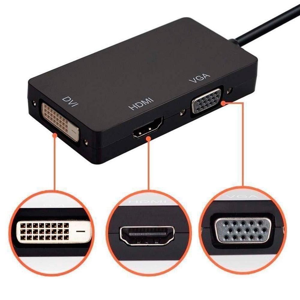 Adaptador Mini Displayport Macho X Vga Fêmea, Hdmi Fêmea e Dvi Fêmea - 4