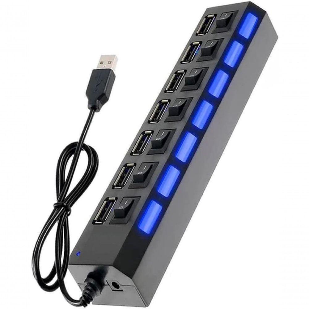 Hub 7 Portas Usb Auxiliar Duplicador, Multiplicador, Extensão 2.0 - 1