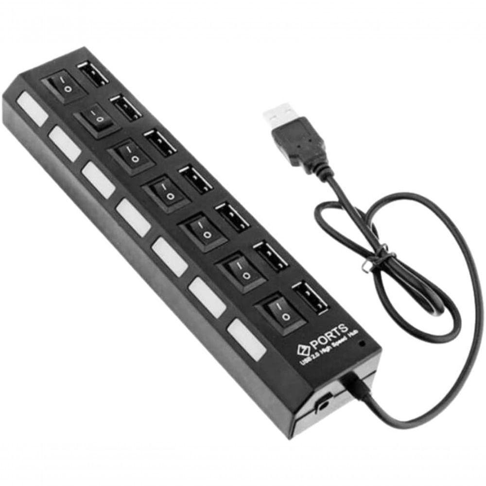 Hub 7 Portas Usb Auxiliar Duplicador, Multiplicador, Extensão 2.0 - 2