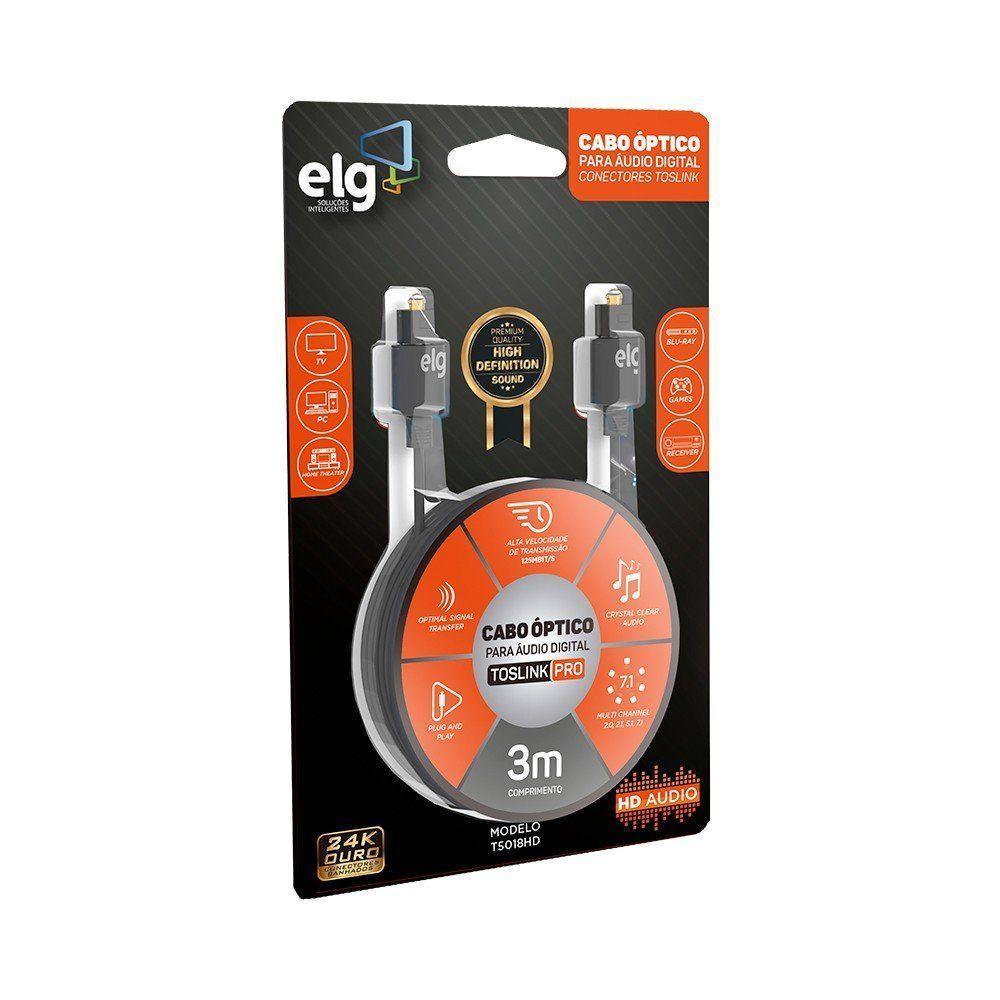 Cabo óptico 7.1 Multi-channel 3 Metros T5018hd Elg - 1