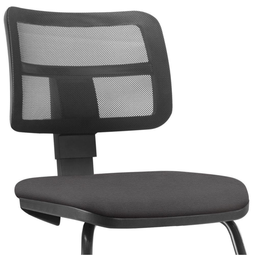 Cadeira De Escritório Recepção Fixa Zip L02 Suede Marrom - 4