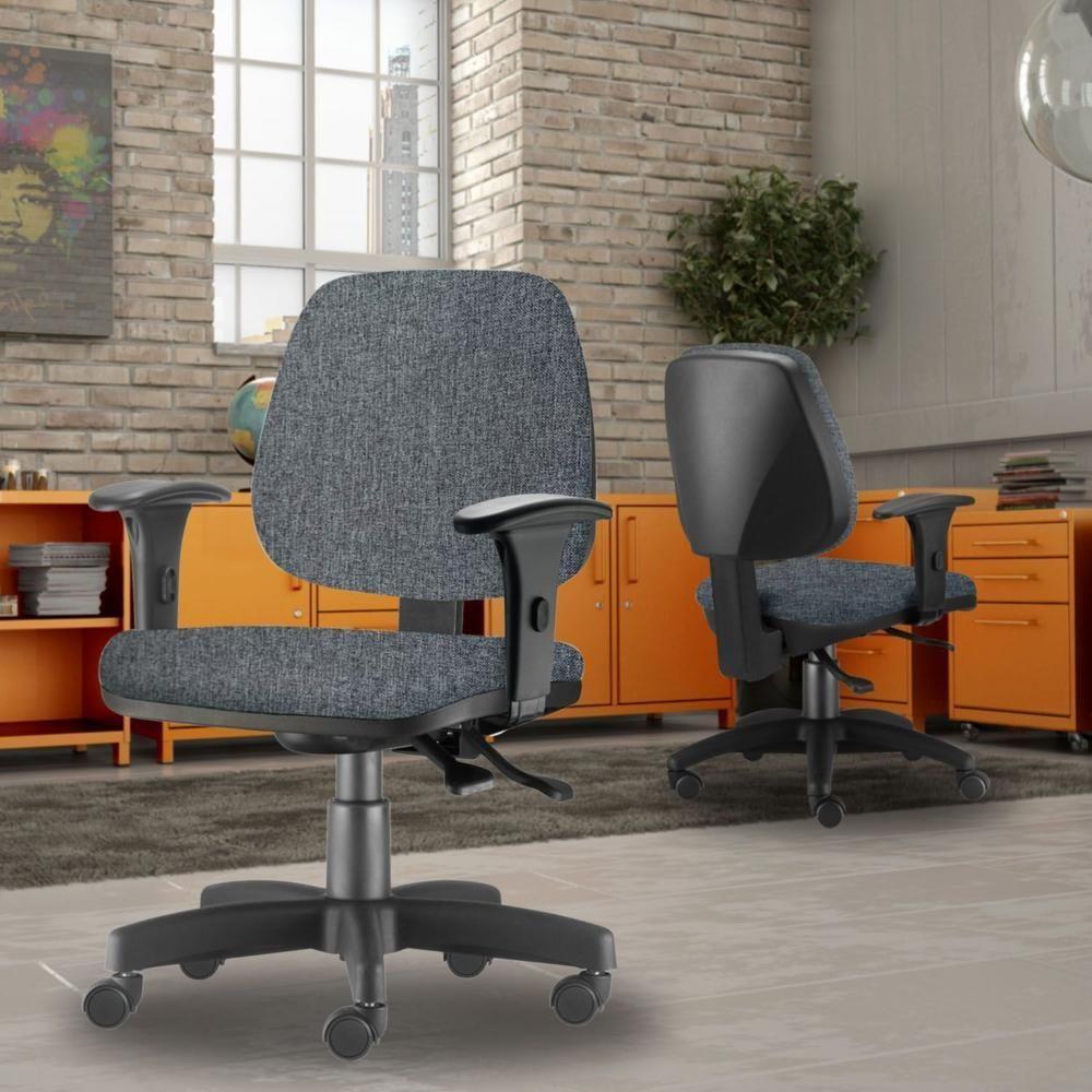 Kit 04 Cadeiras De Escritório Giratória Job L02 Chumbo - 7