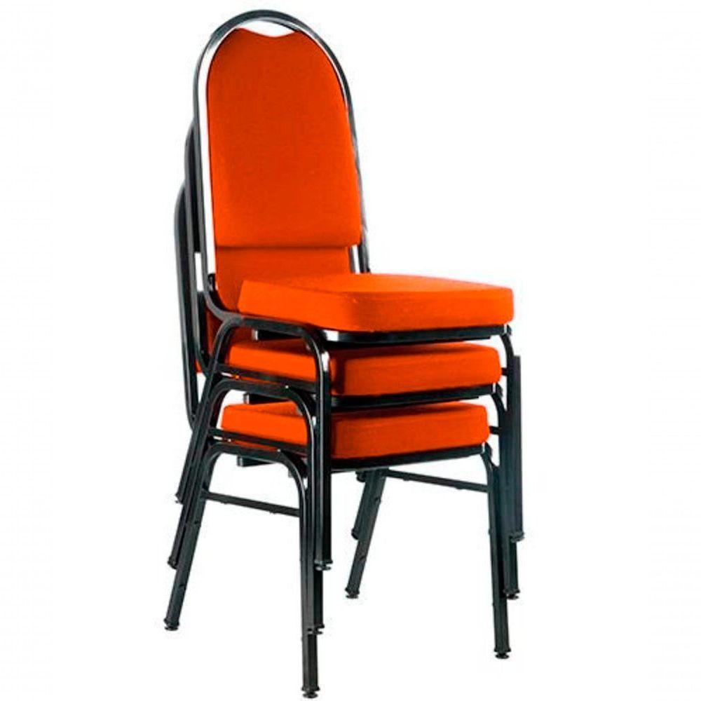 03 Cadeiras Para Hotel E Auditório Linha Hotel Laranja - 1