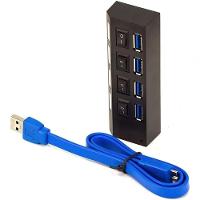 Hub Usb 3.0 4 Portas 5.0 Gbps Hi-Speed Com Switch On/Off Led Indicador - 10