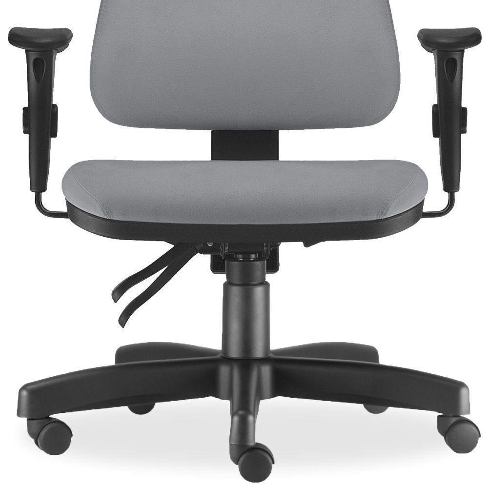 Kit 02 Cadeiras De Escritório Sky L02 Couro Sintético Cinza - 2