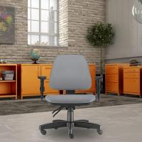 Kit 02 Cadeiras De Escritório Sky L02 Couro Sintético Cinza