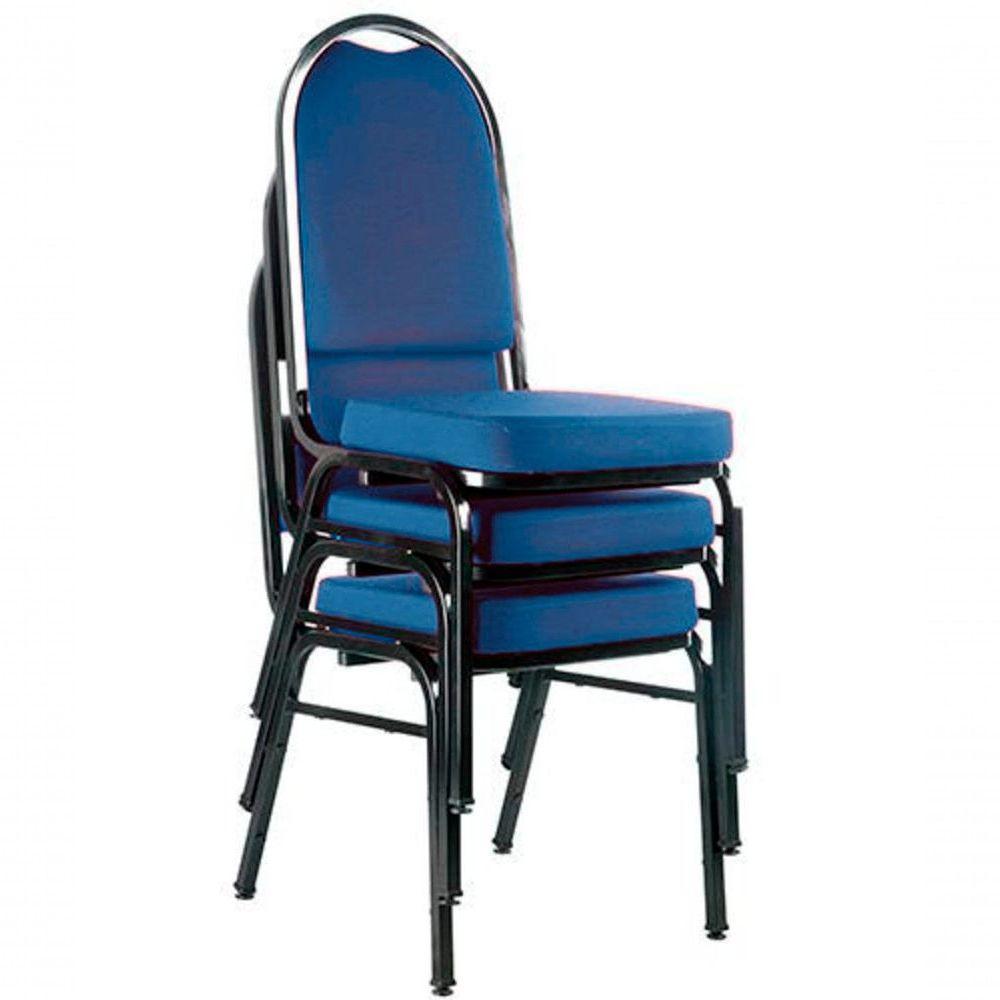 03 Cadeiras Para Hotel E Auditório Linha Hotel Azul - 1