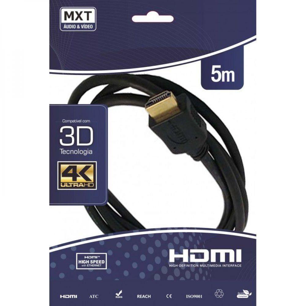 Cabo Hdmi 5 Metros 2.0 4k Ultra Hd Pino Dourado Mxt - 1
