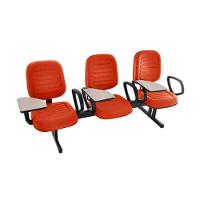 Cadeira Em Longarina Com Prancheta Linha Blenda Vermelho - 1