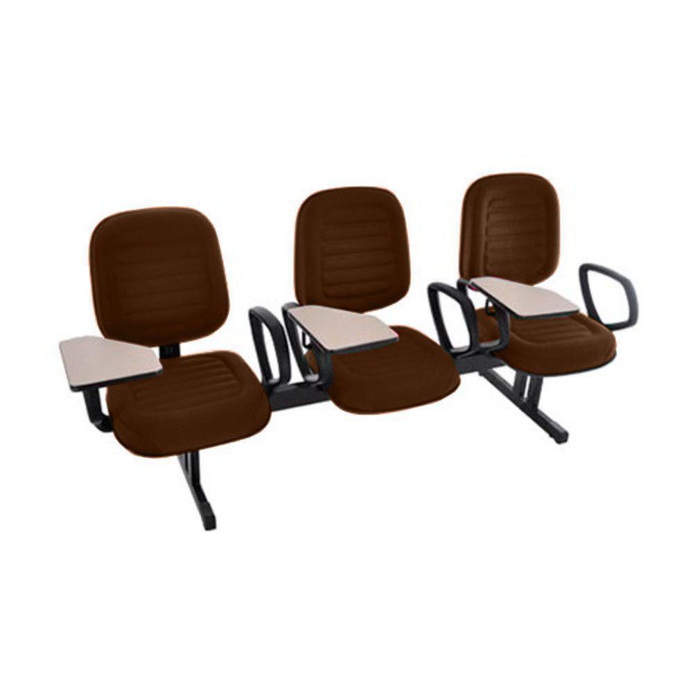 Cadeira Em Longarina Com Prancheta Linha Blenda Marrom - 1