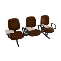 Cadeira Em Longarina Com Prancheta Linha Blenda Marrom - 1