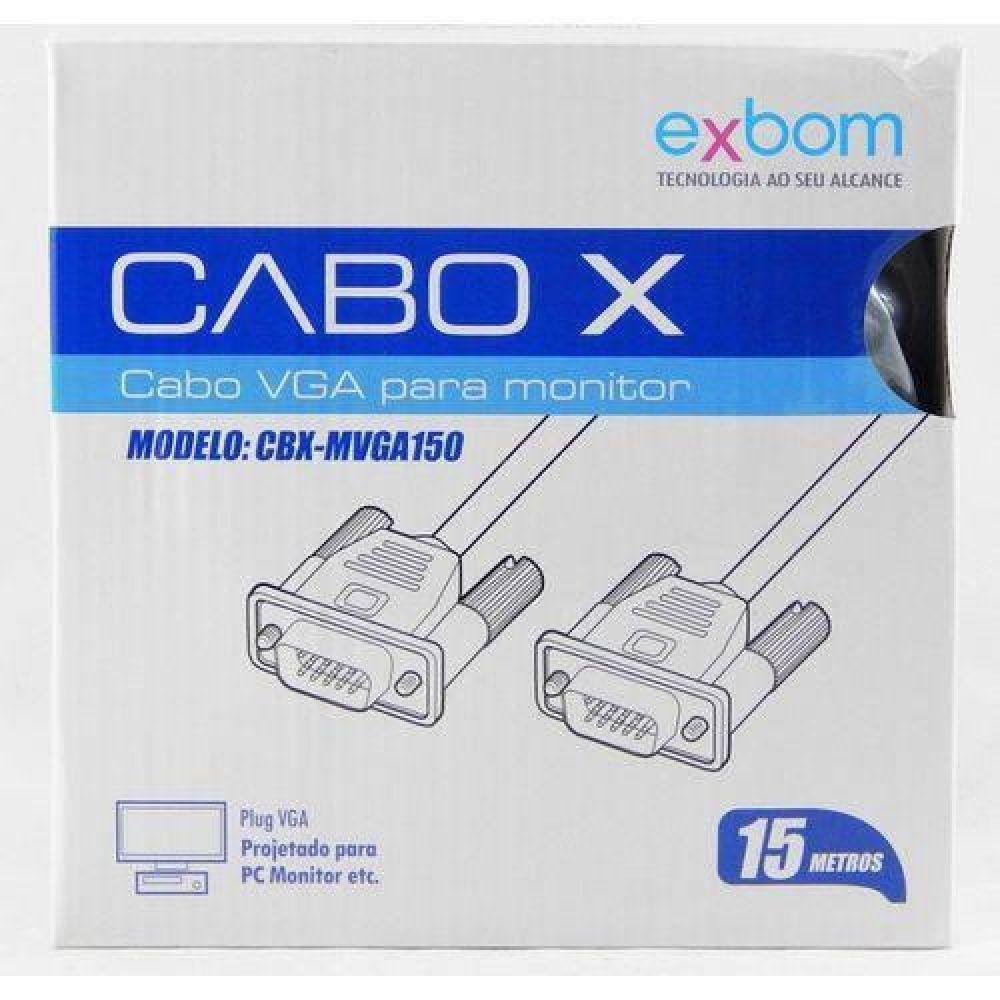 Cabo Vga 15 Mts Monitor Lcd Pc Projetor 15 Metros - 2