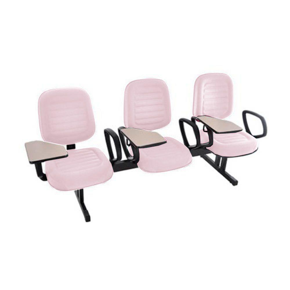 Cadeira Em Longarina Com Prancheta Linha Blenda Rosa - 1