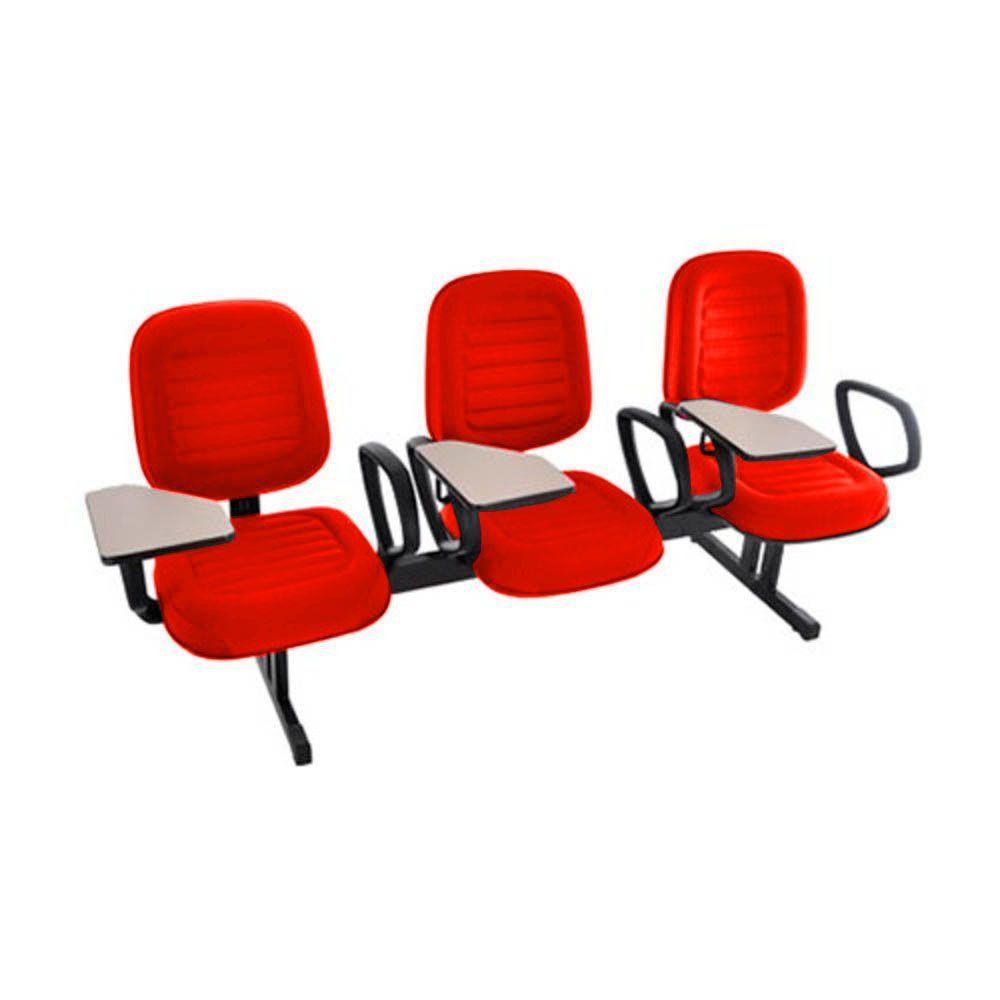 Cadeira Em Longarina Com Prancheta Linha Blenda Vermelho - 1