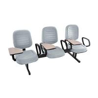 Cadeira Em Longarina Com Prancheta Linha Blenda Cinza - 1