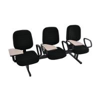 Cadeira Em Longarina Com Prancheta Linha Blenda Preto - 1