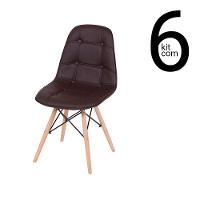 Conjunto 6 Cadeiras Eames Dsw Botonê Café - 1