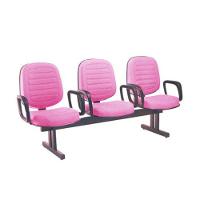Cadeira Em Longarina Com 03 Lugares Linha Blenda Rosa - 1